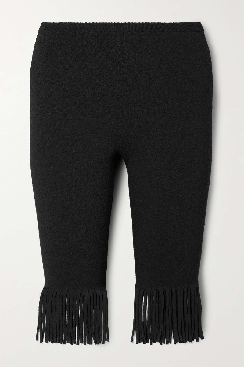 Fringed stretch-knit shorts 1