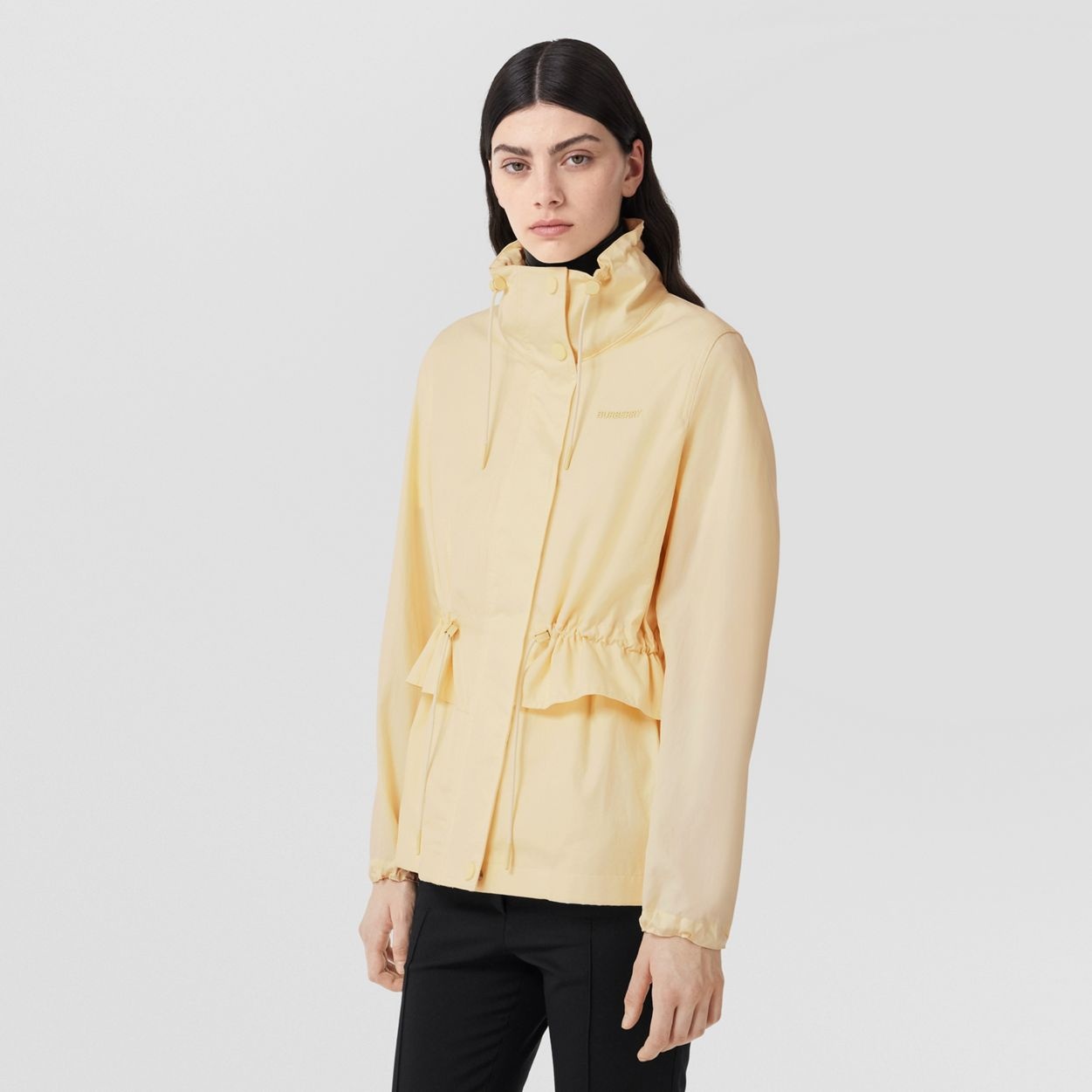 Logo Detail Tropical Gabardine Funnel Neck Jacket - 6