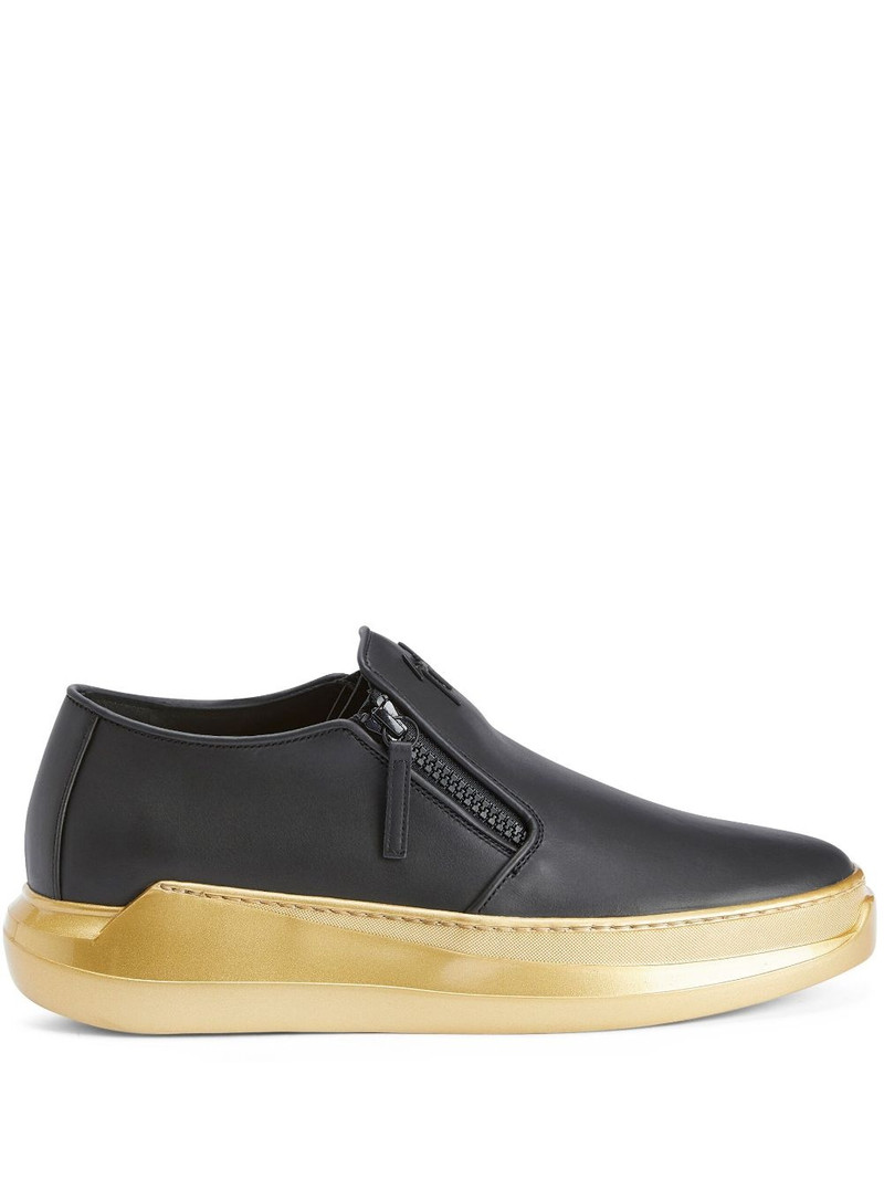 Conley zip-up leather loafers 1