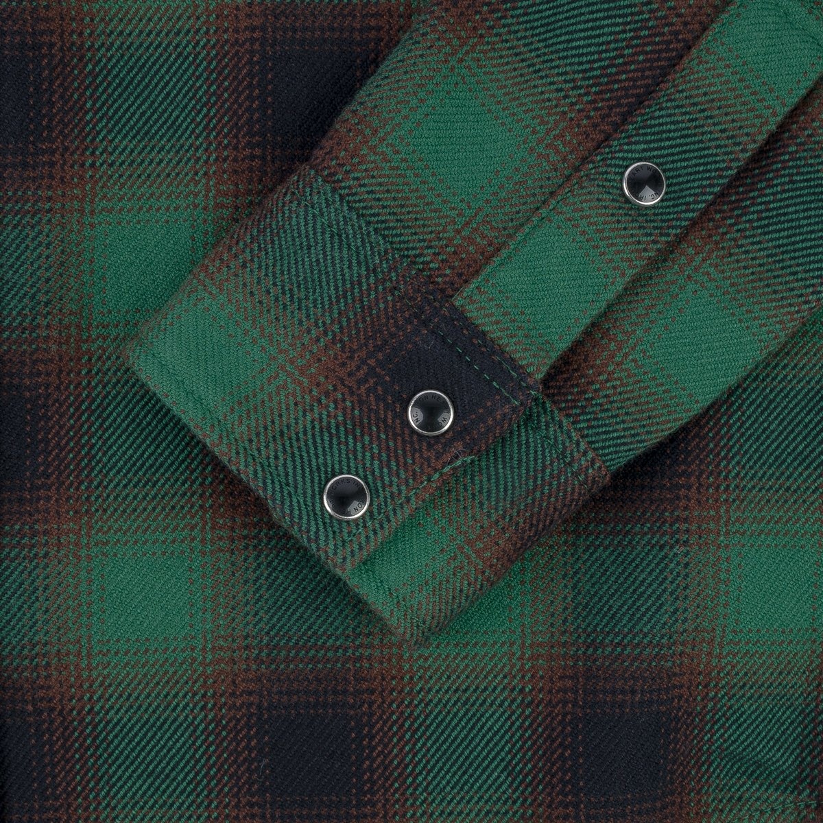 IHSH-373-GRN Ultra Heavy Flannel Ombré Check Western Shirt - Green - 12