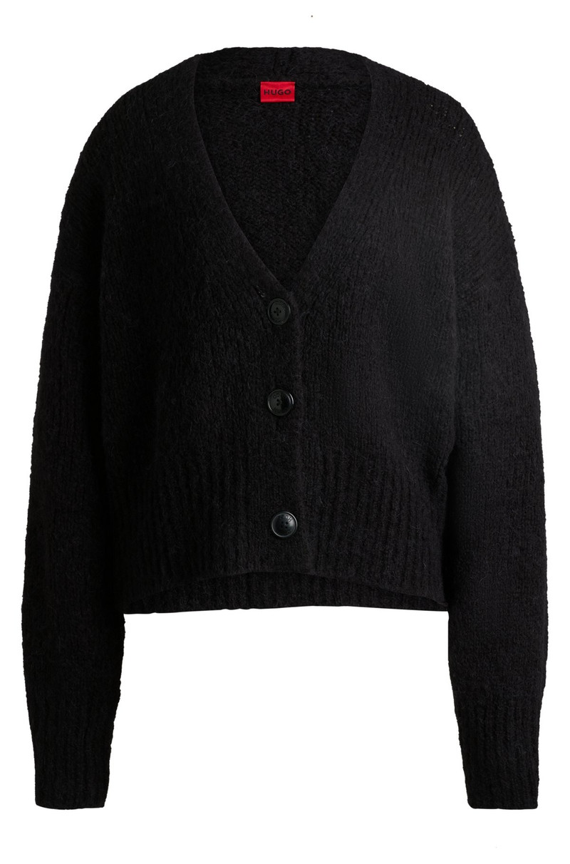 OVERSIZE-FIT CARDIGAN WITH V NECKLINE AND CROPPED LENGTH 1