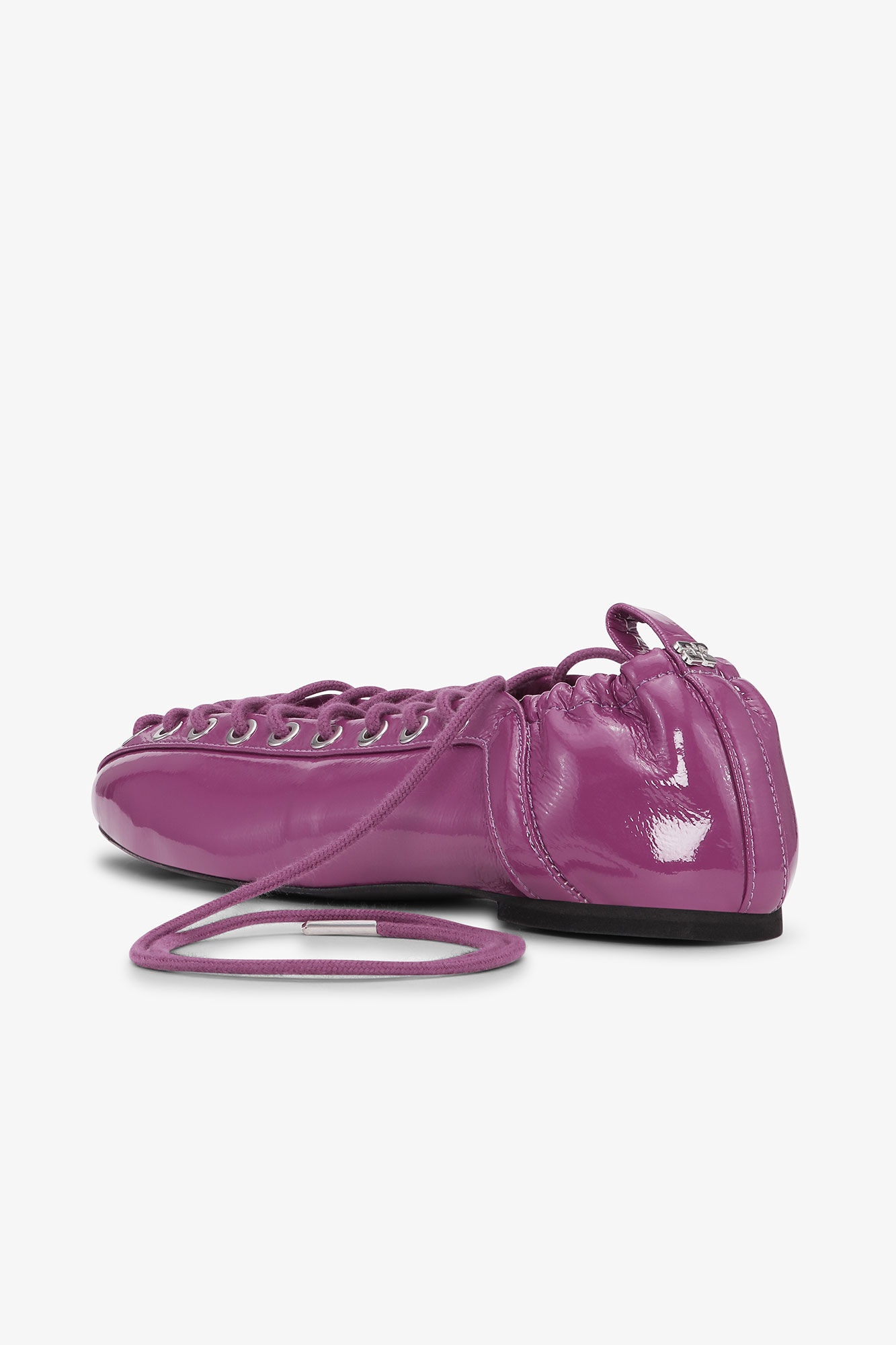 PURPLE LACE-UP BALLERINAS - 3