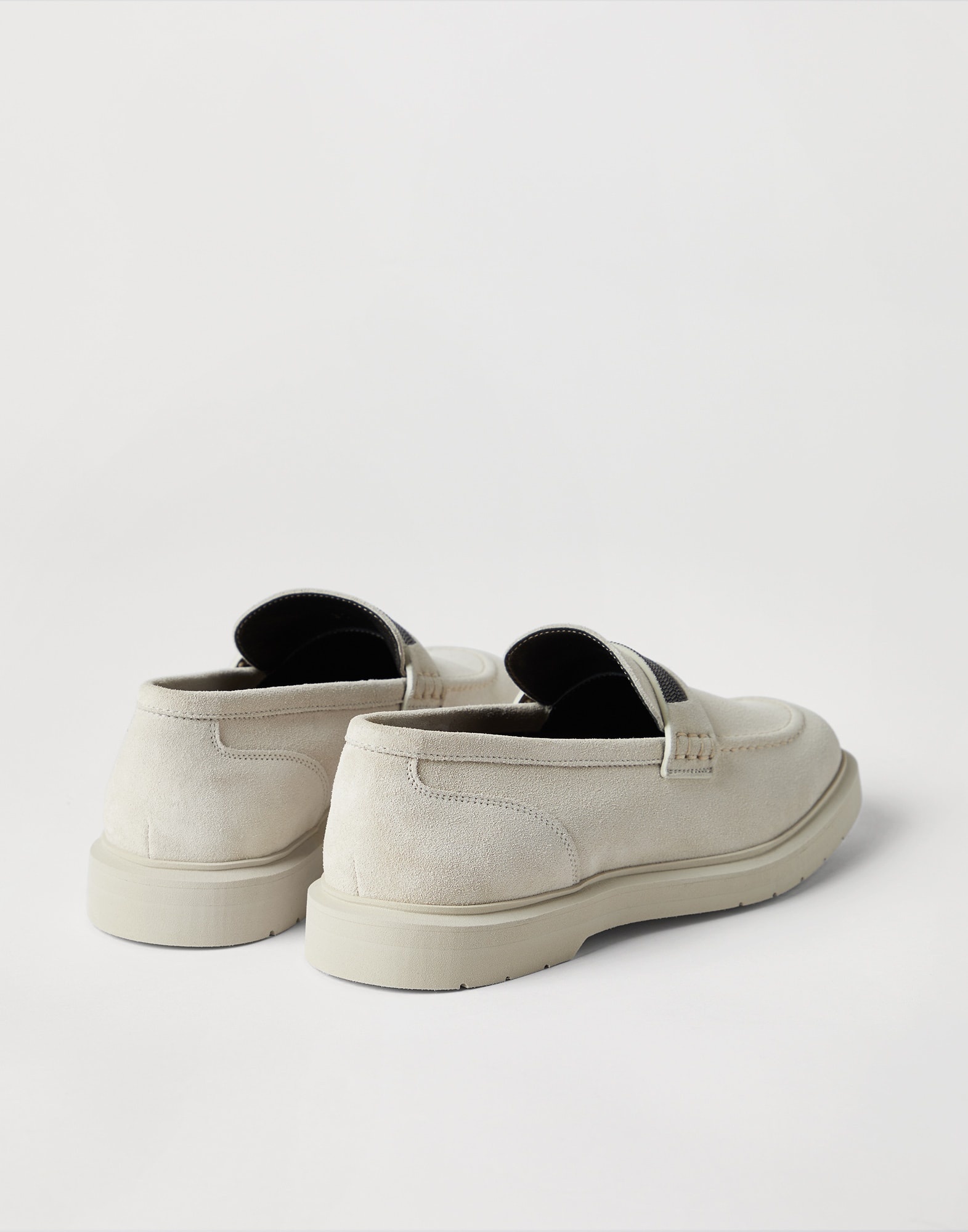Suede penny loafers with monili - 2