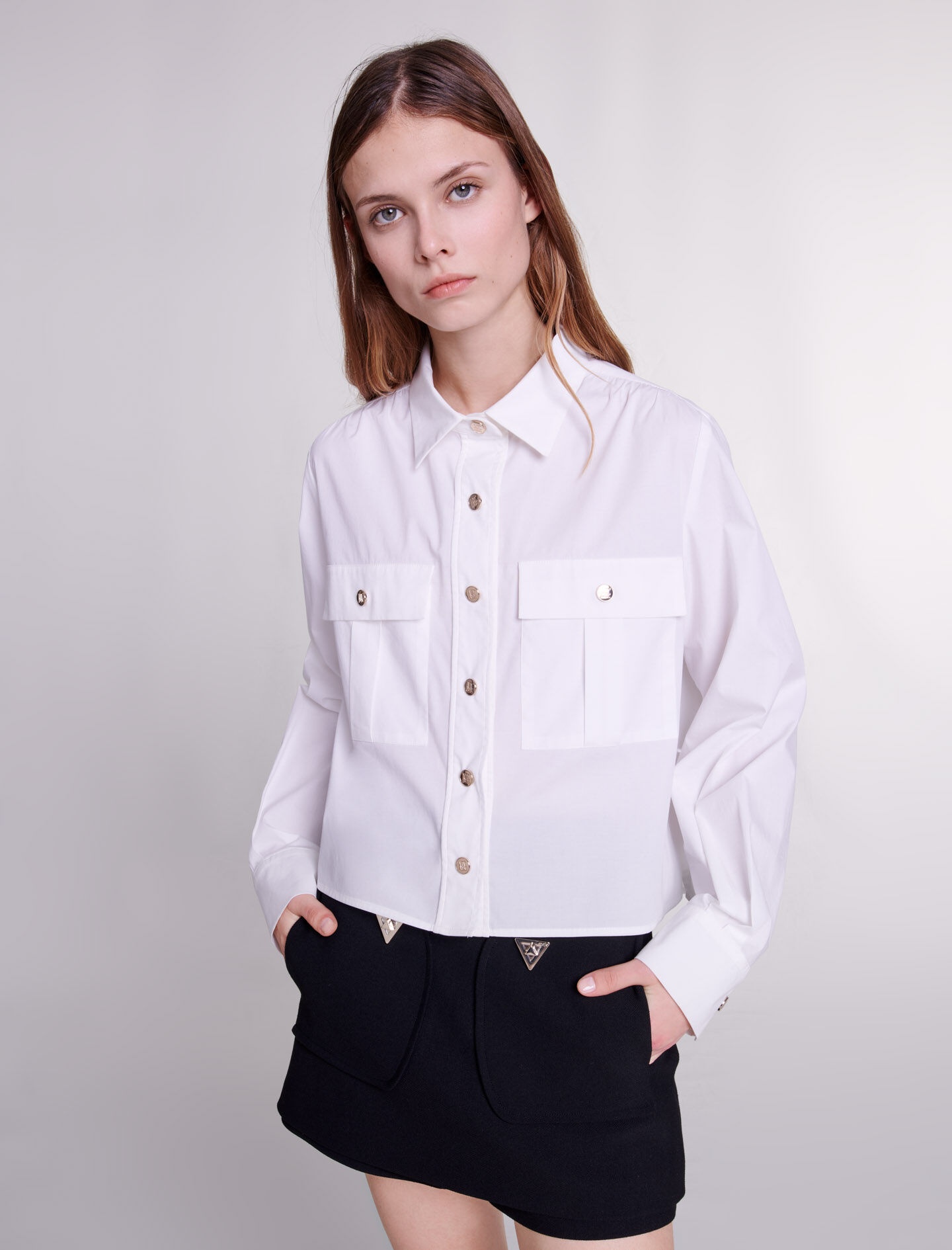 Cropped cotton shirt - 7