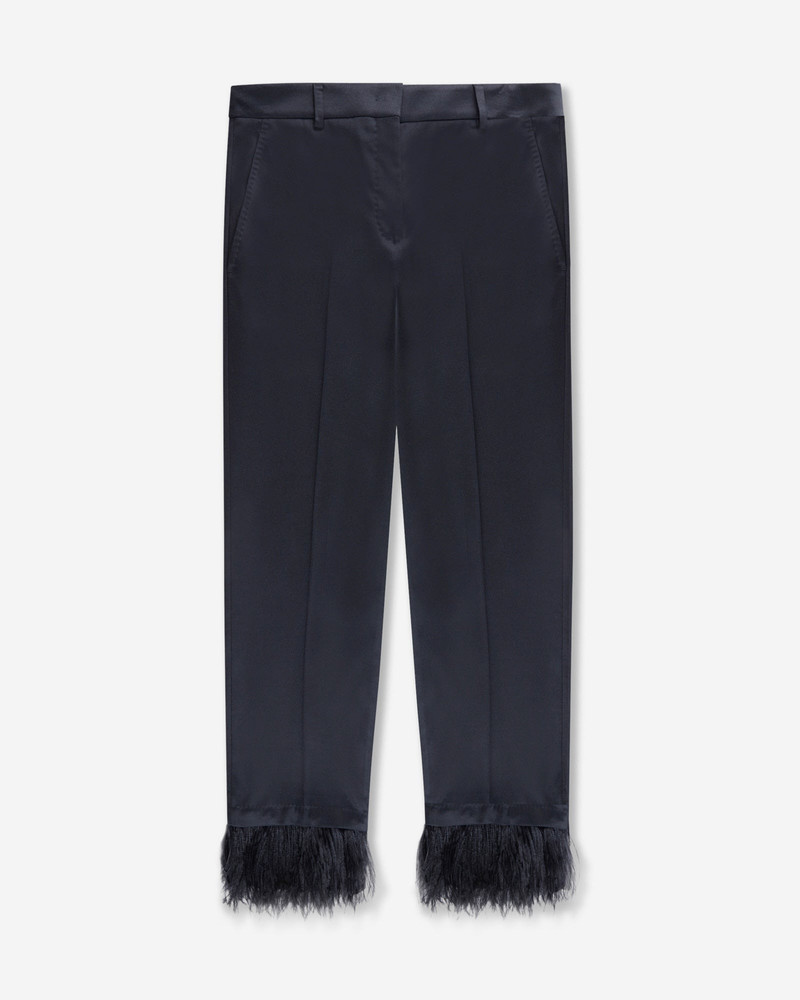 Regular fit shiny flannel trousers 1