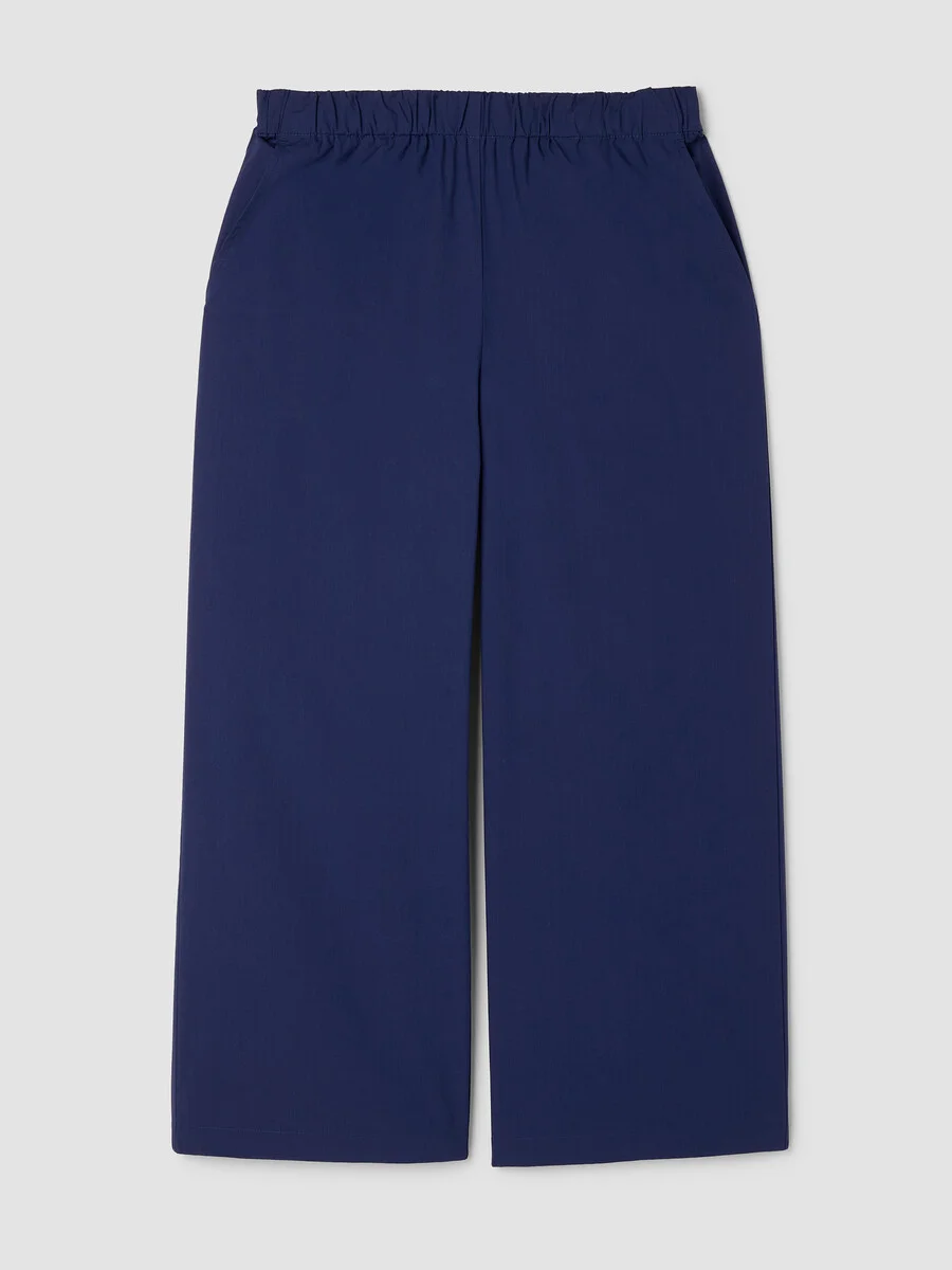Stretch Organic Cotton Poplin Wide-Leg Pant - 1