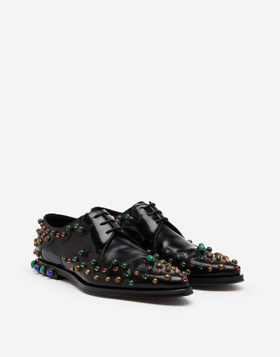 Dolce & Gabbana Derby in antik calfskin with stone embroidery outlook