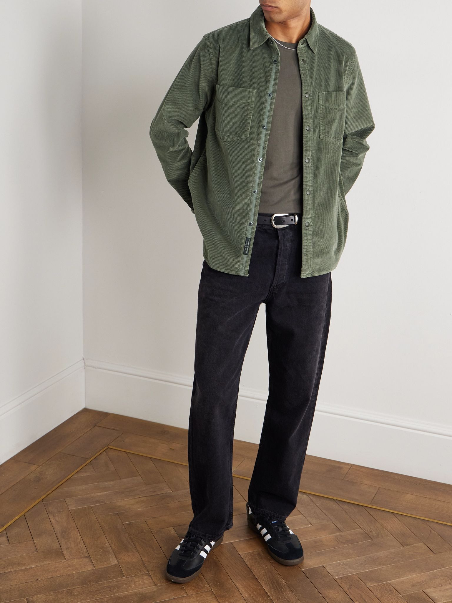 Cotton-Blend Corduroy Overshirt Green - 2