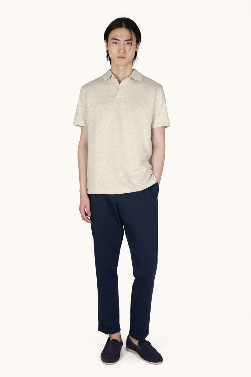 Paul & Shark OPEN COLLAR POLO IN LINEN JERSEY outlook