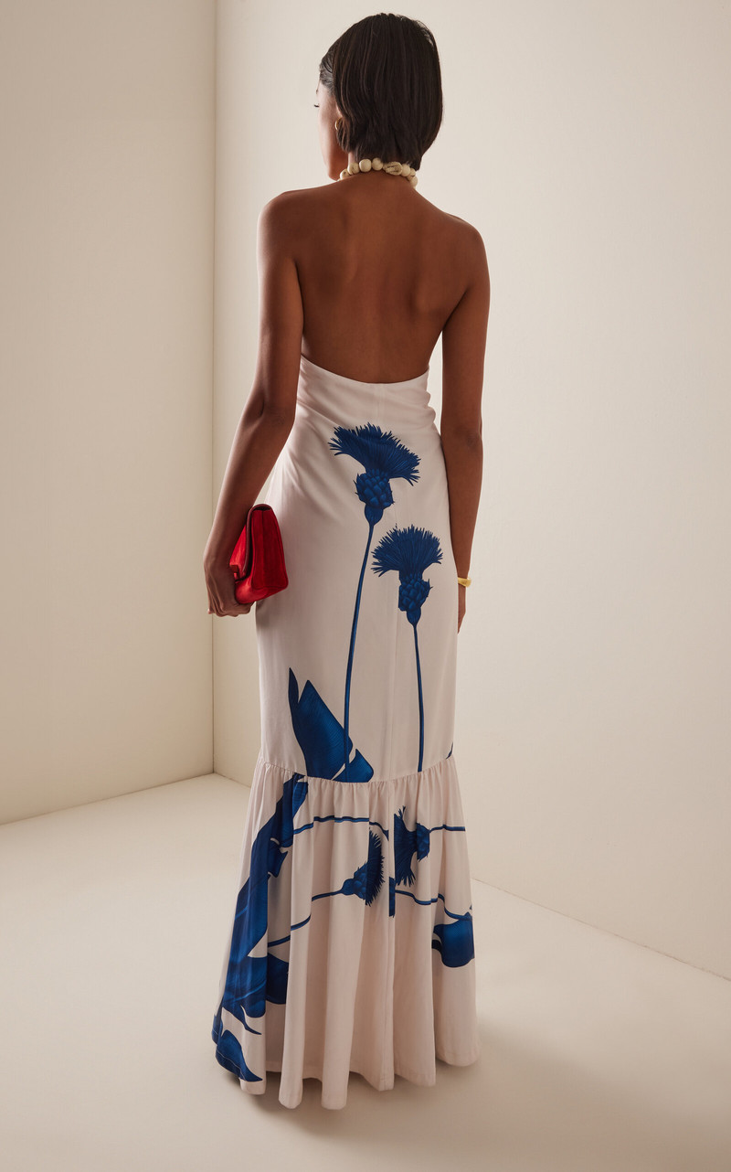 Vivir Contigo Cotton-Poplin Gown blue 4