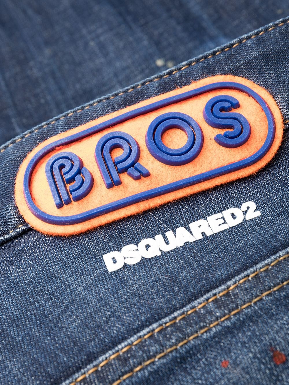 Bros patch distressed jeans - 6