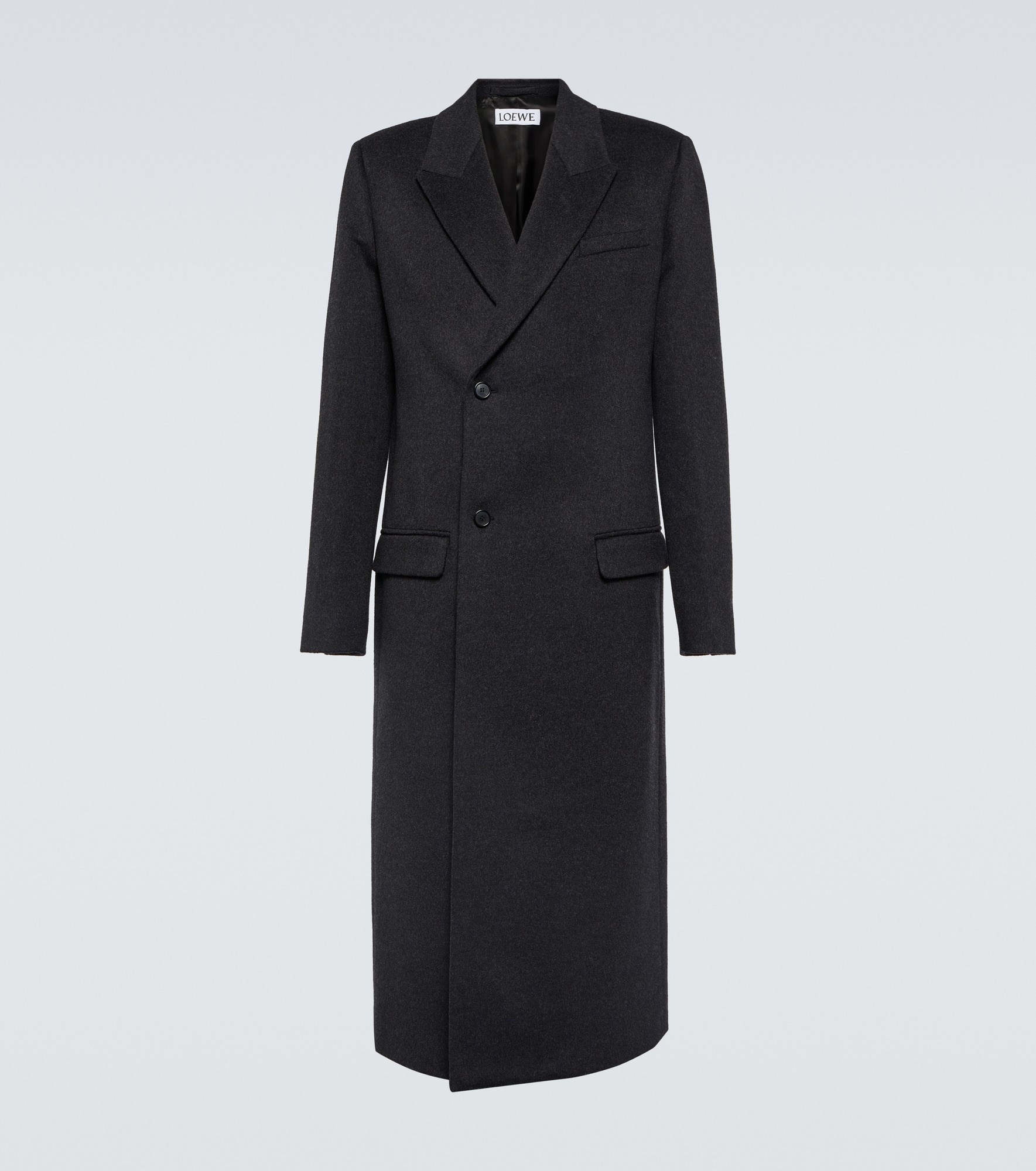 コート LOEWE BLACK WOOL DOUBLE-BREASTED COAT Coat in wool and cashmere Black - LOEWE