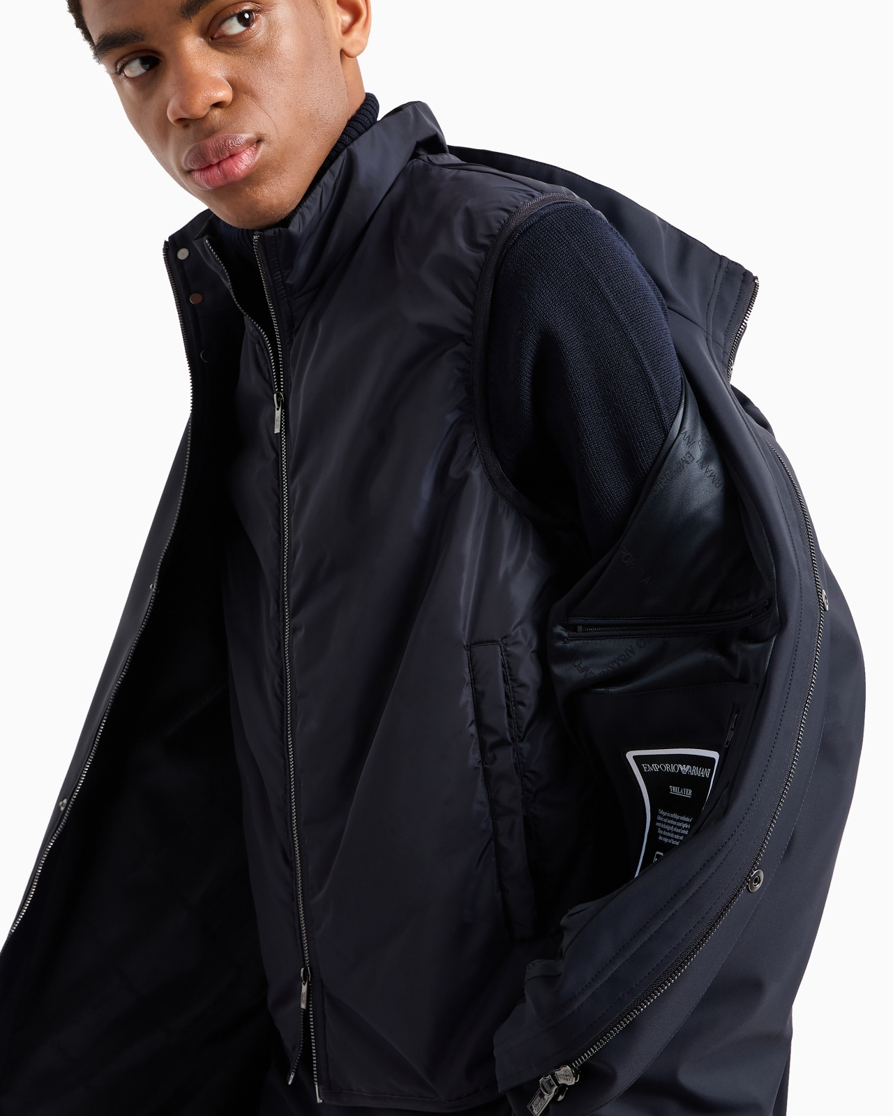 Nylon trench coat with removable gilet - 6