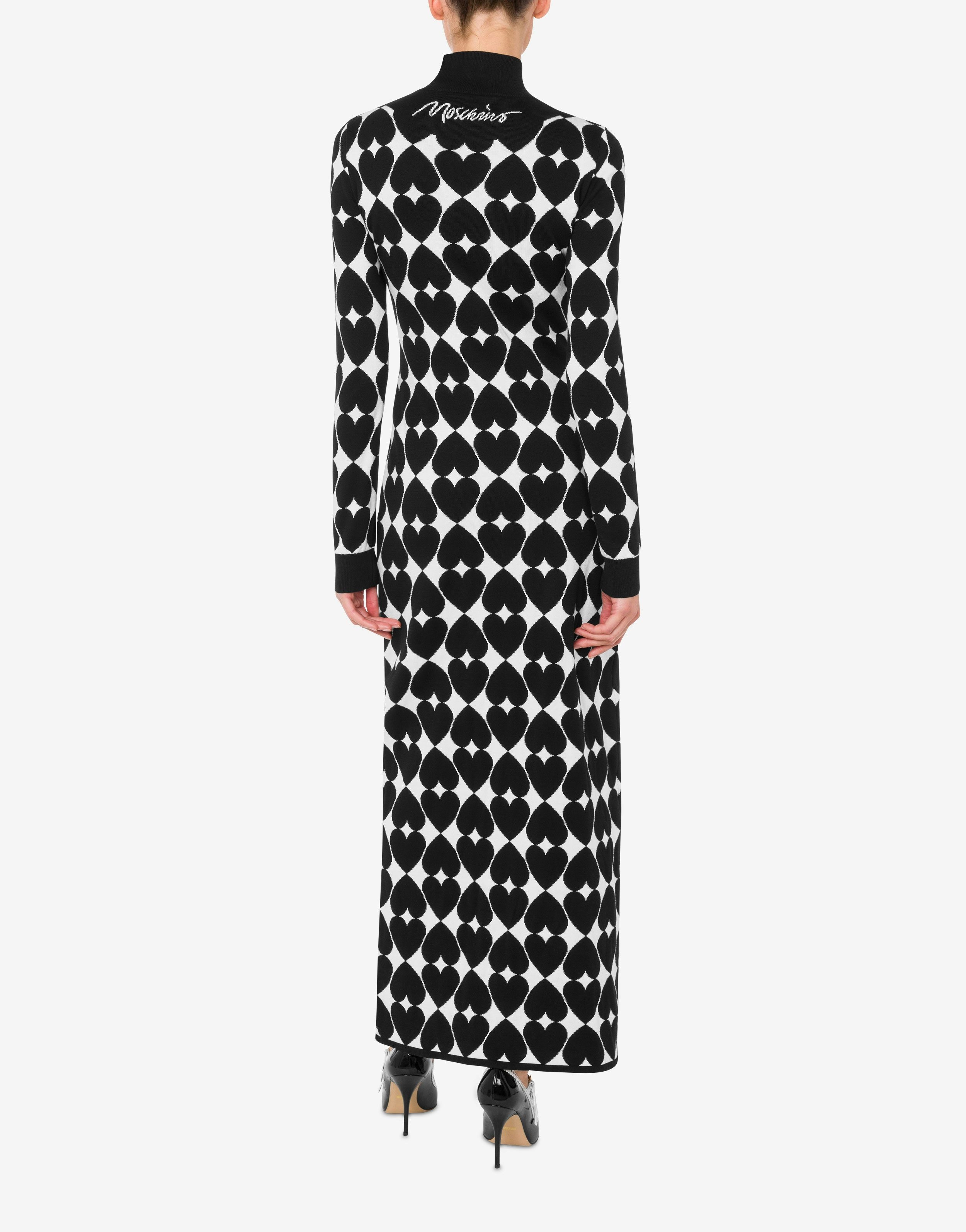 OPTICAL HEART KNITTED DRESS - 3
