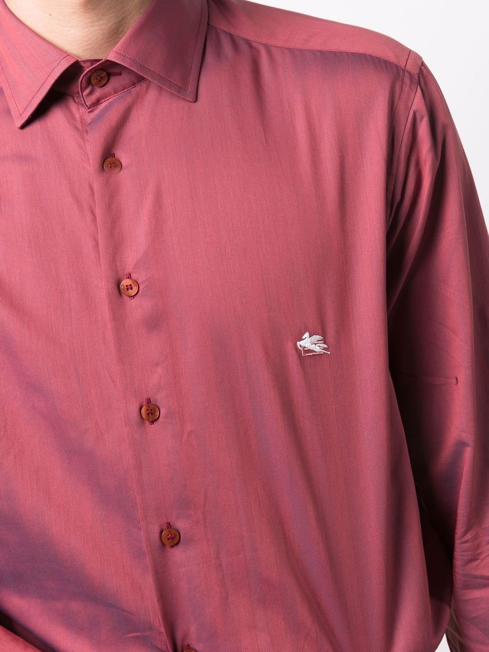 embroidered-logo button-up shirt - 5