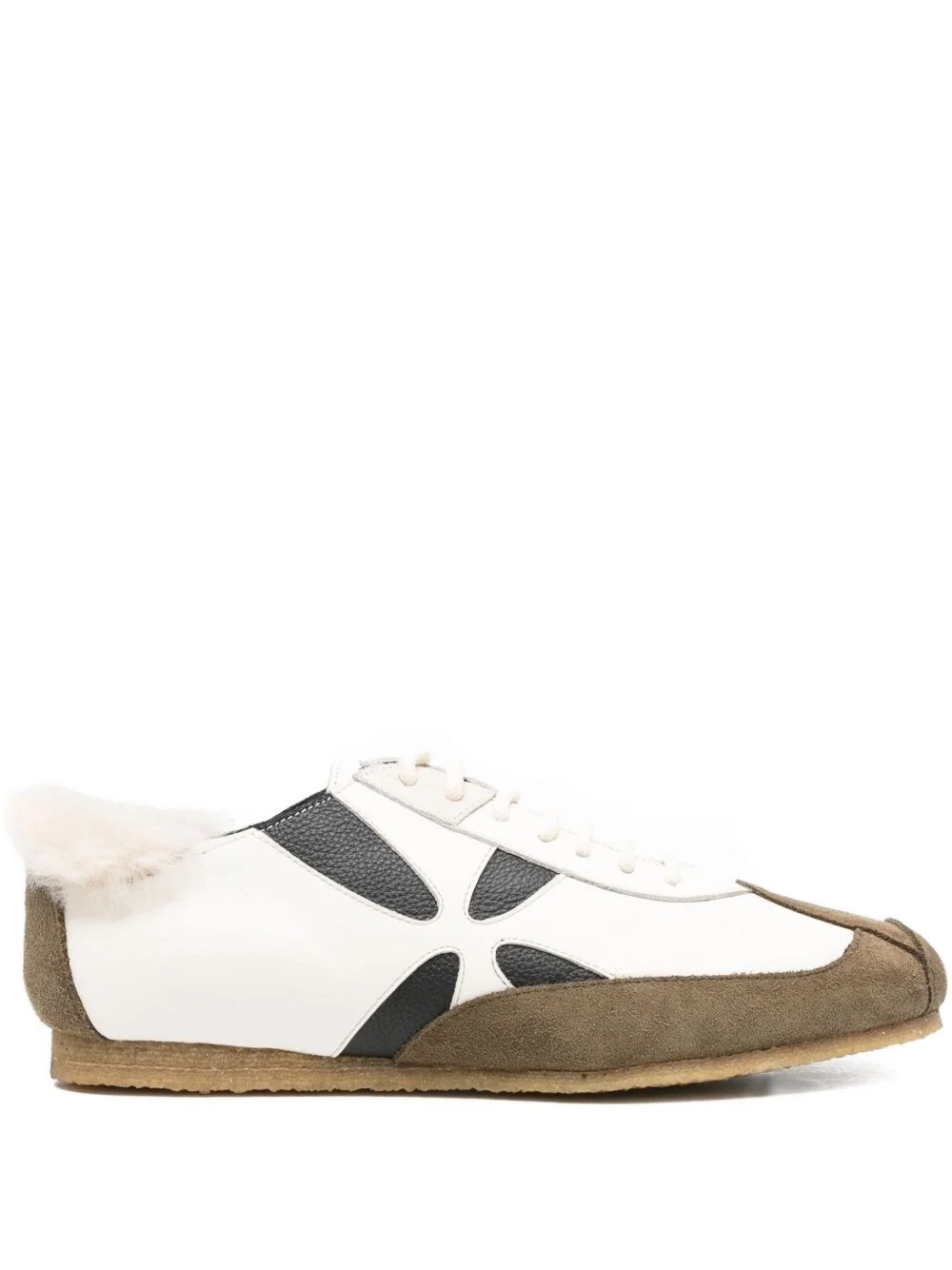 flower-detail leather sneakers - 1