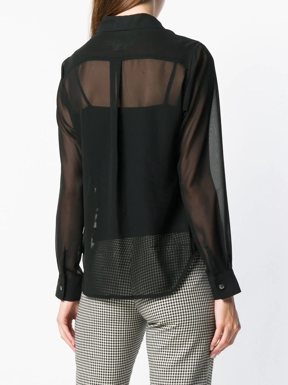 sheer long sleeve blouse - 4