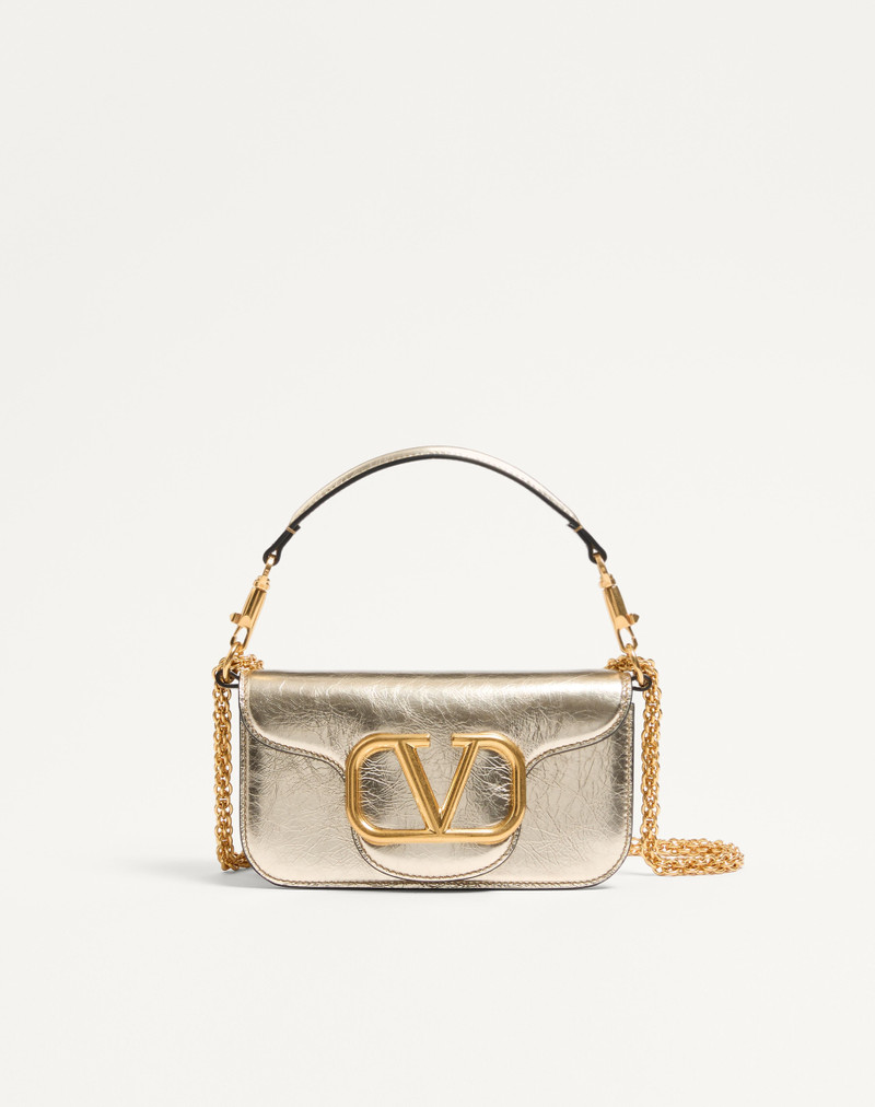 SMALL VALENTINO GARAVANI LOCÒ METALLIC CALFSKIN SHOULDER BAG 1