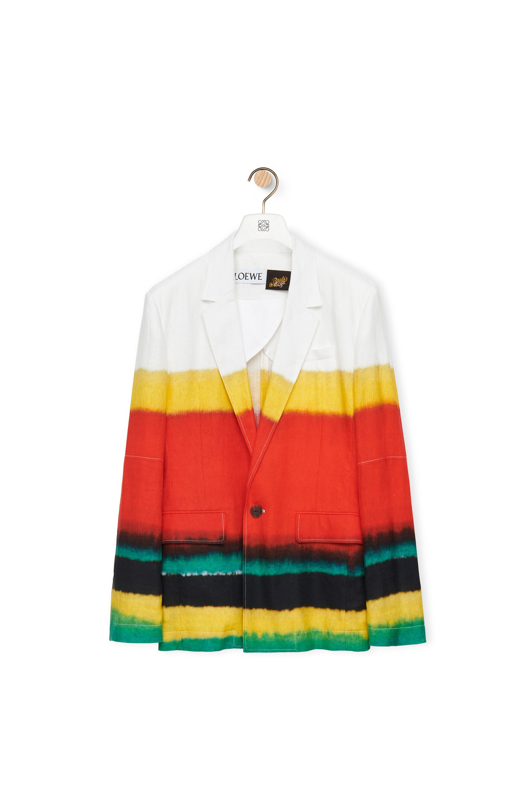 Stripes single breasted jacket in linen - 1