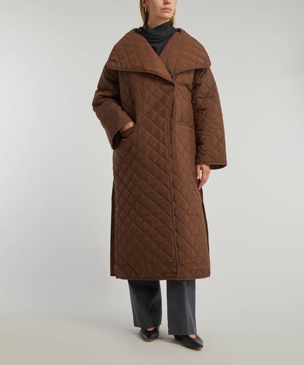 signature quilted oversize coat - 4
