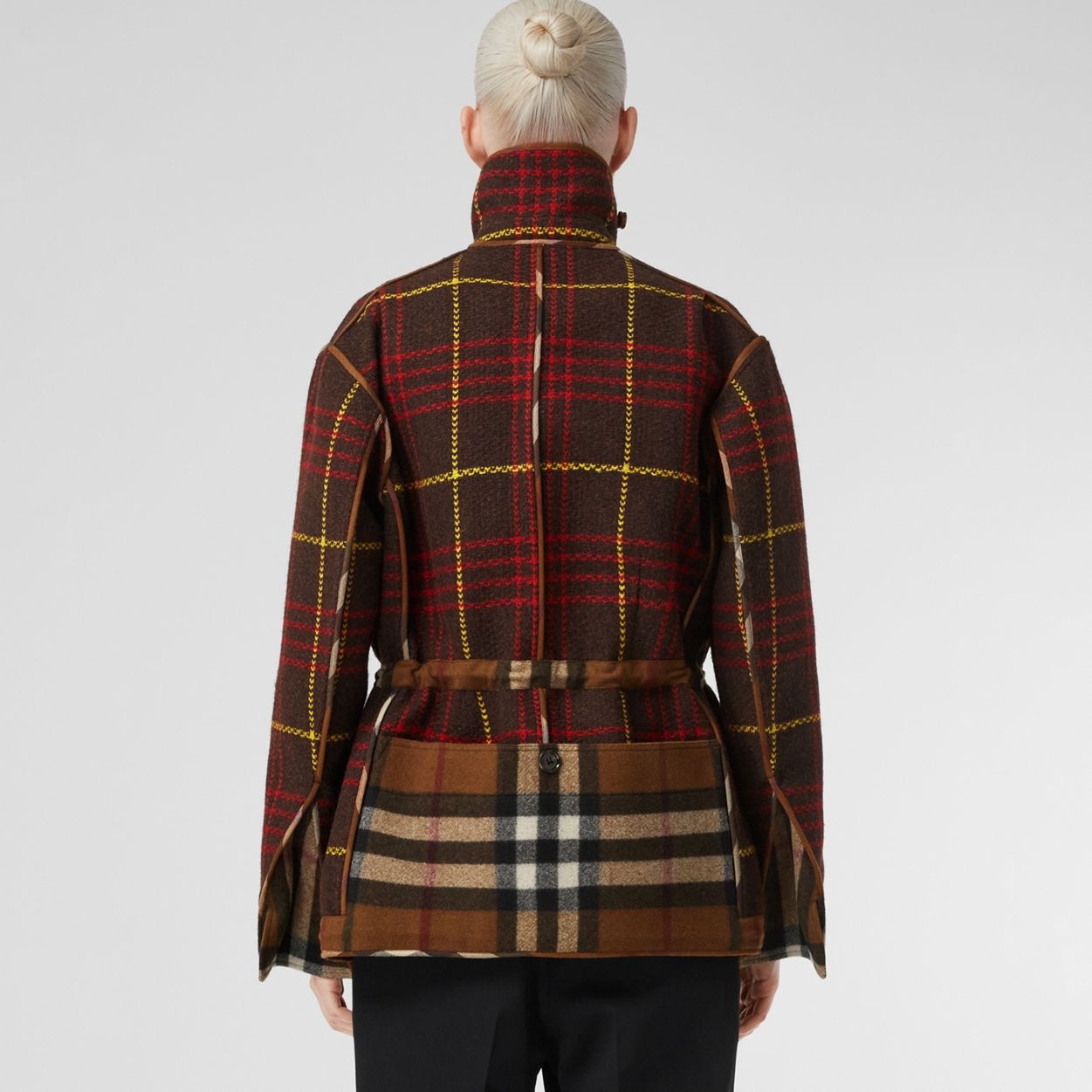 Zip Detail Check Technical Wool Field Jacket - 3