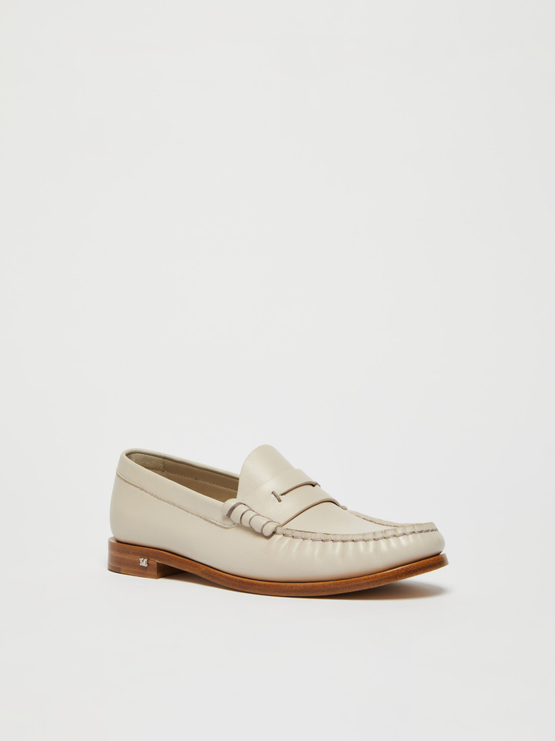Max Mara BOYMOC Natural leather moccasins outlook