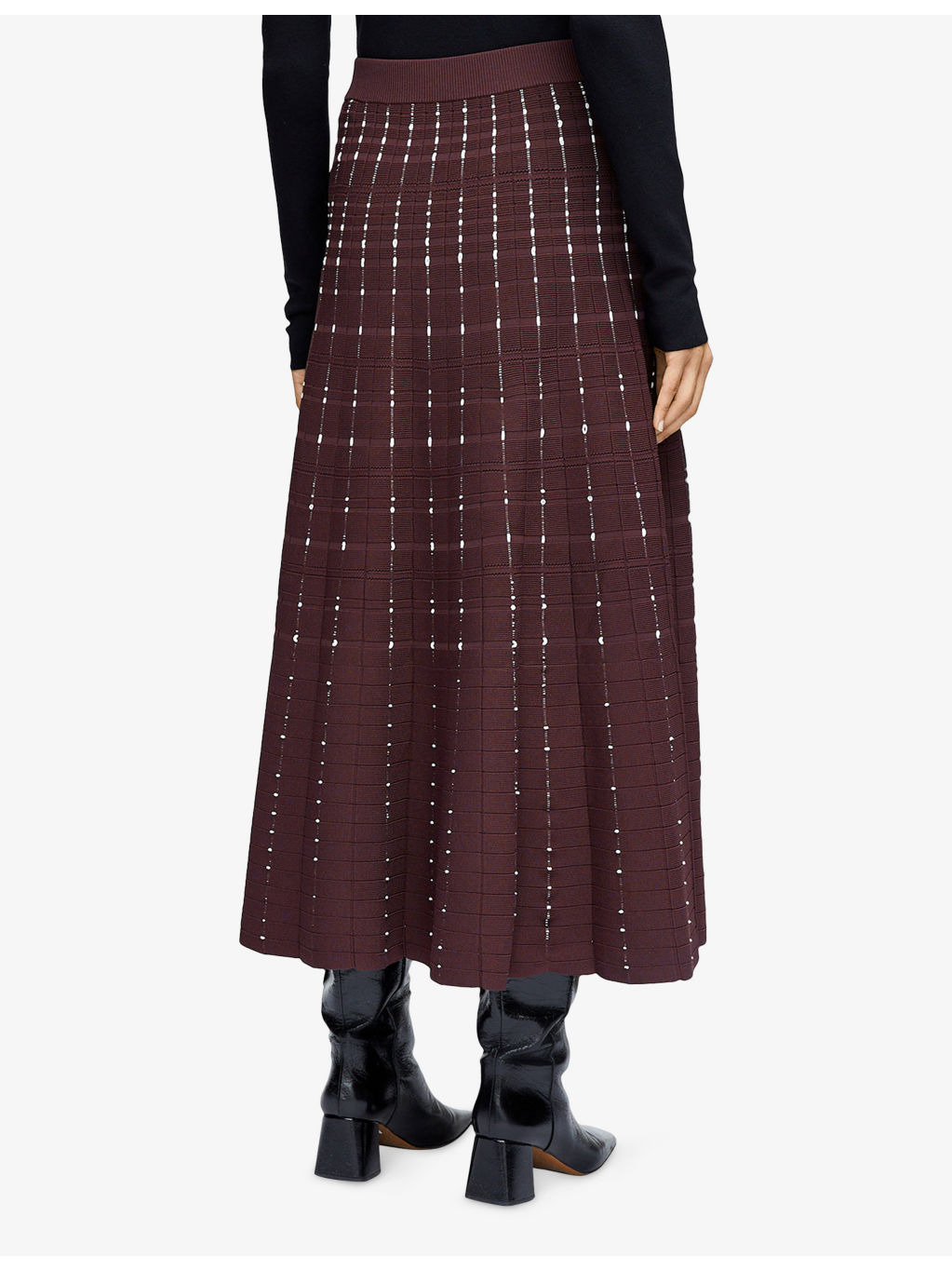 Fragmented Stripes Knitted Maxi Skirt - 3