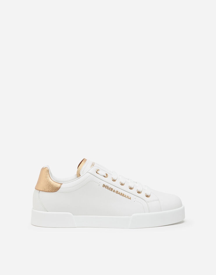 Calfskin nappa Portofino sneakers with lettering logo - 1