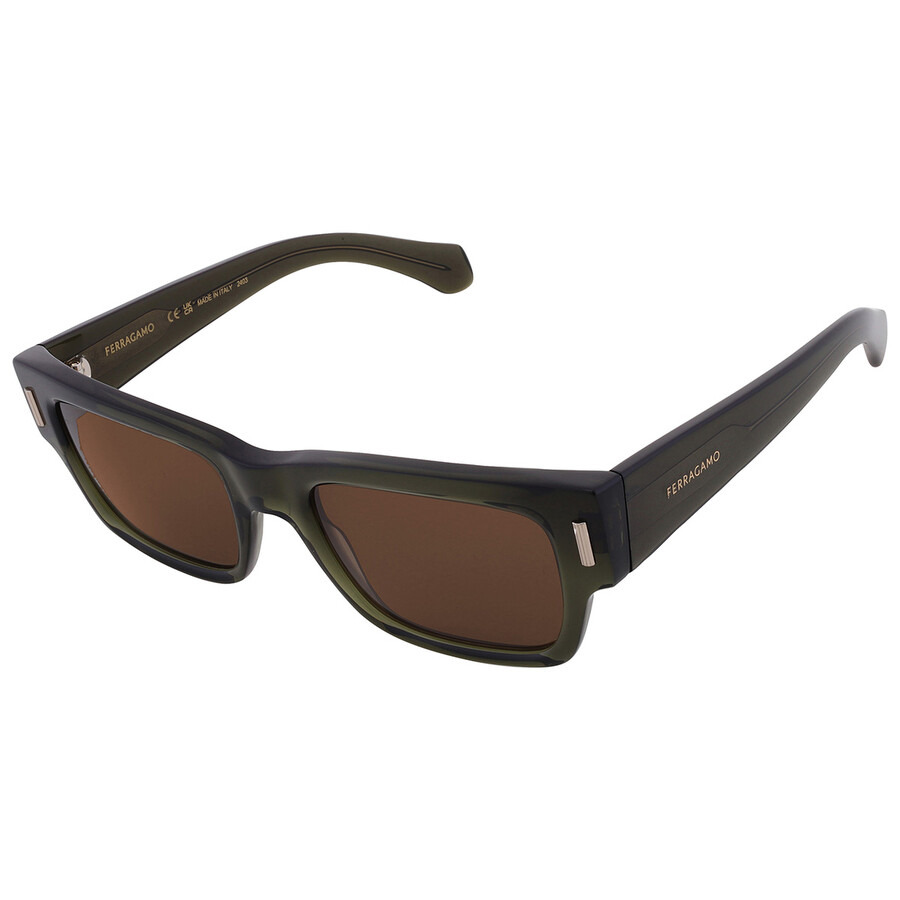 Ferragamo Brown Rectangular Men's Sunglasses SF2011S 320 53 - 3