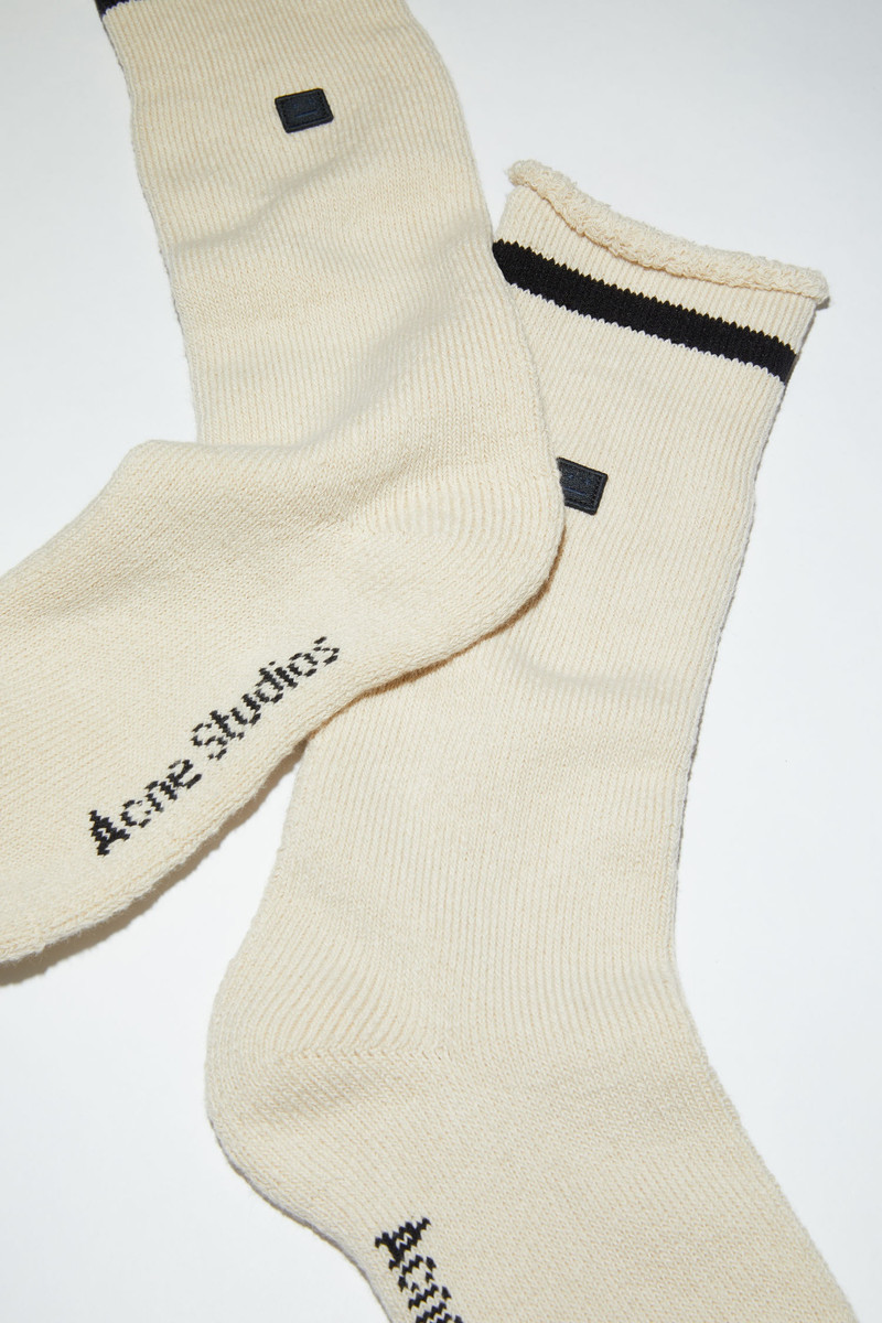 Cotton face socks - Ecru beige 4