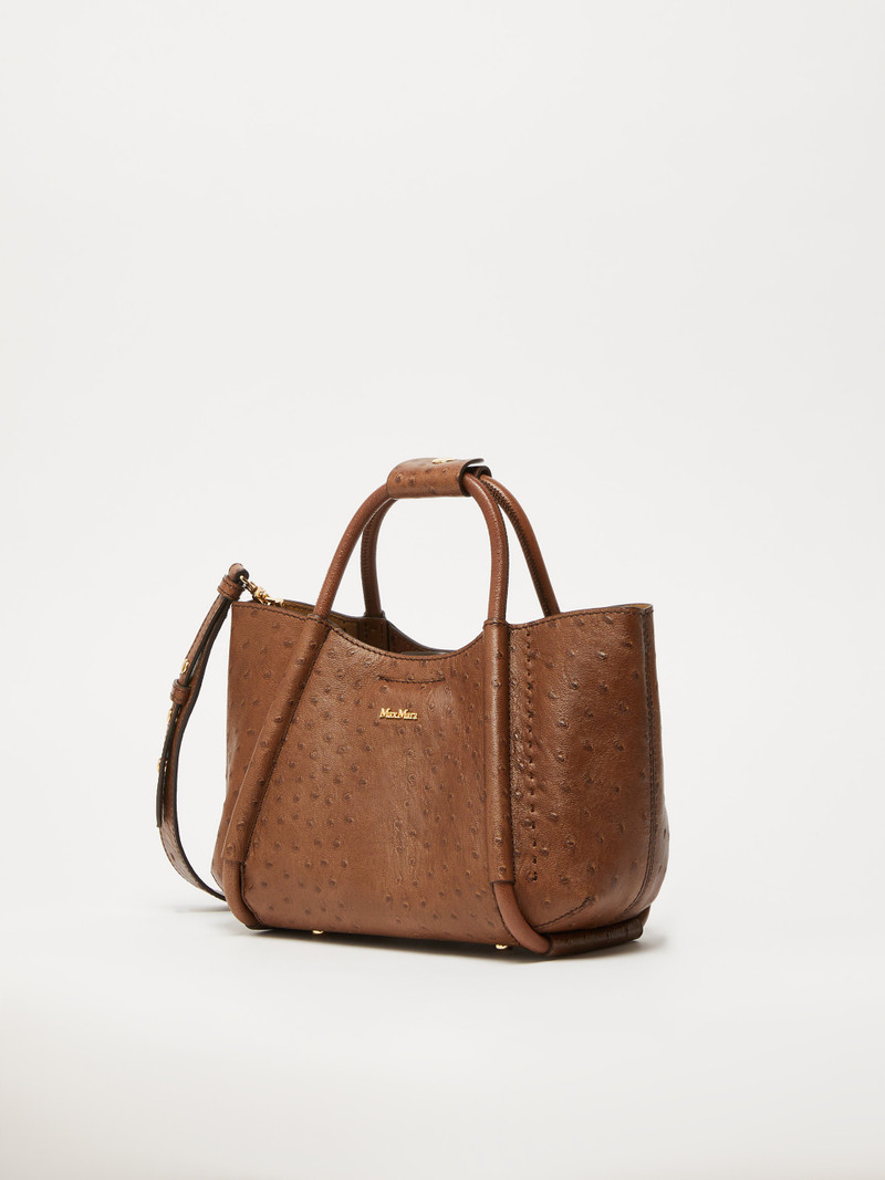 Max Mara MARINXSOSTRICH Extra-small ostrich-print leather Marine Bag outlook