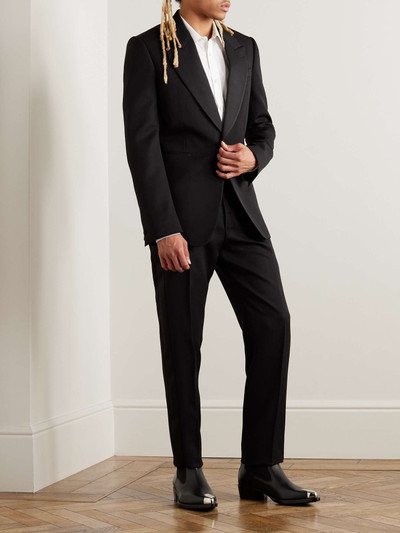 Alexander McQueen Silk-Satin Trimmed Wool-Twill Blazer outlook