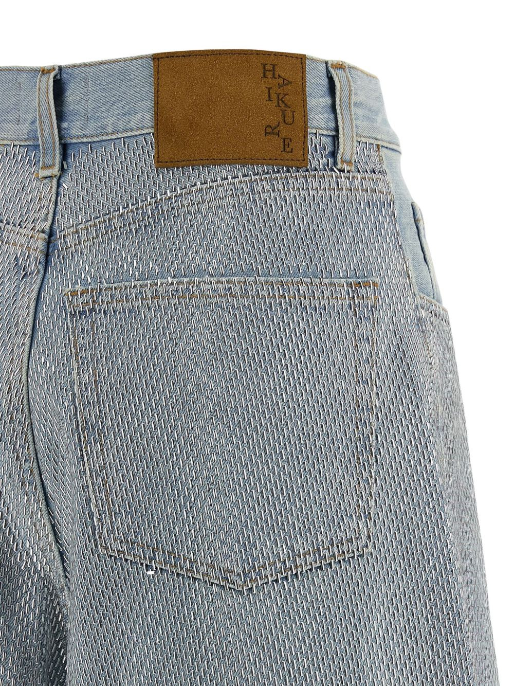 studded denim shorts - 3
