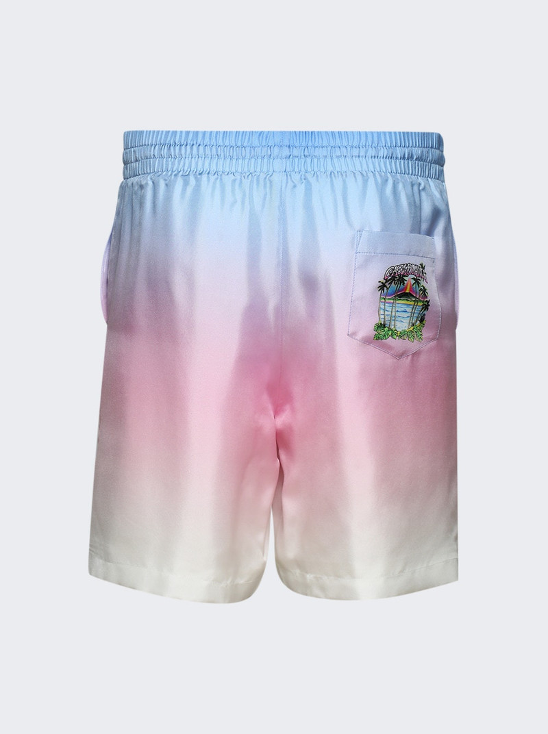 CASABLANCA Volcano Gradient Silk Shorts Multicolor outlook