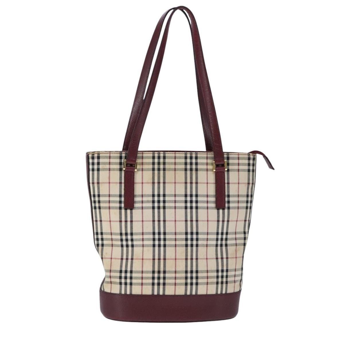 Burberry Nova Check Hand Bag Canvas Beige - 13