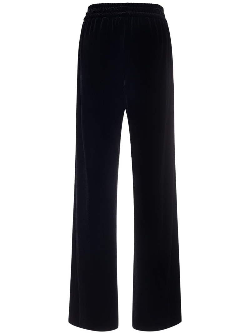 Stretch velvet flared pants - 4