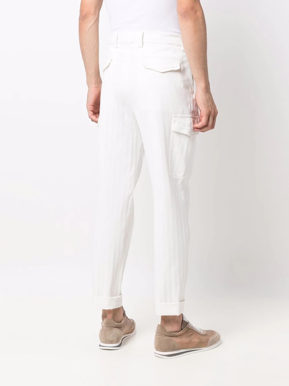 striped straight-leg cotton trousers - 4