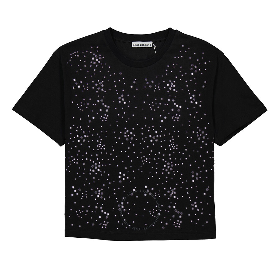 Rabanne Short Sleeve Embellished Studded T Shirt - 5