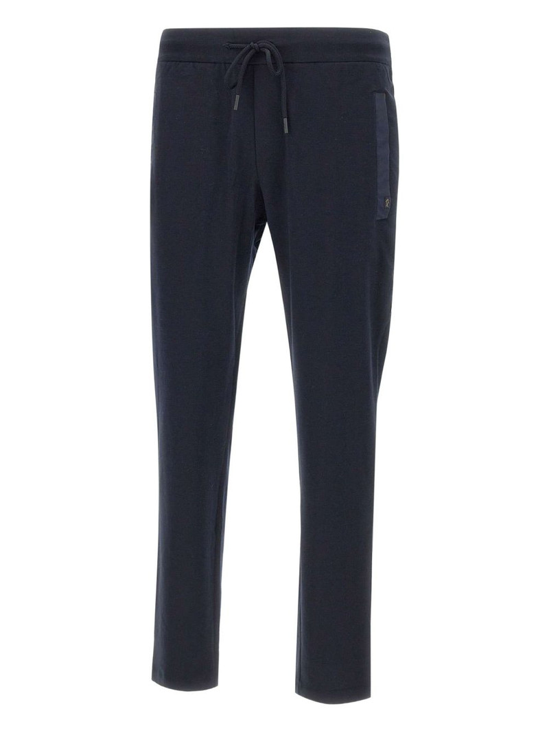 elasticated-waist side-pocket trousers 1