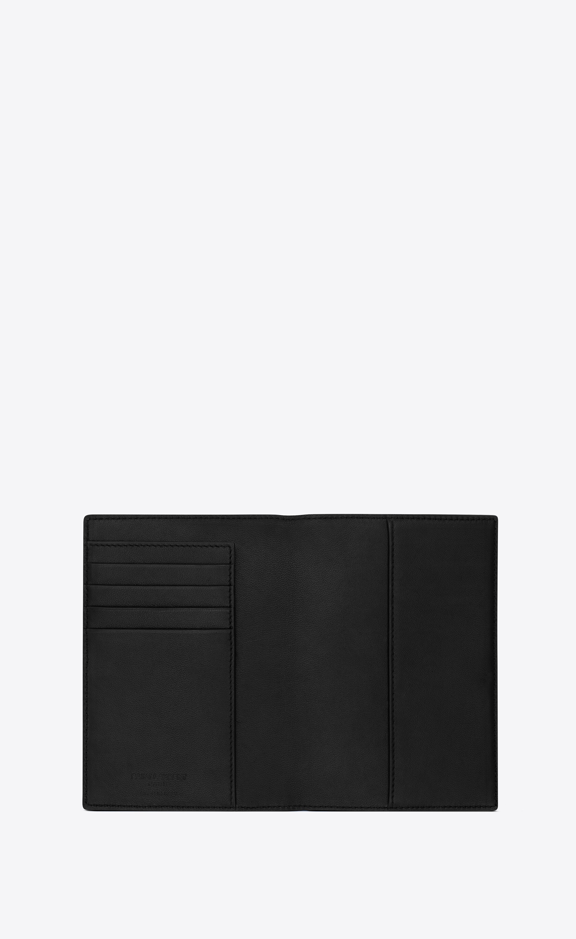 saint laurent paris passport case in grained leather - 3