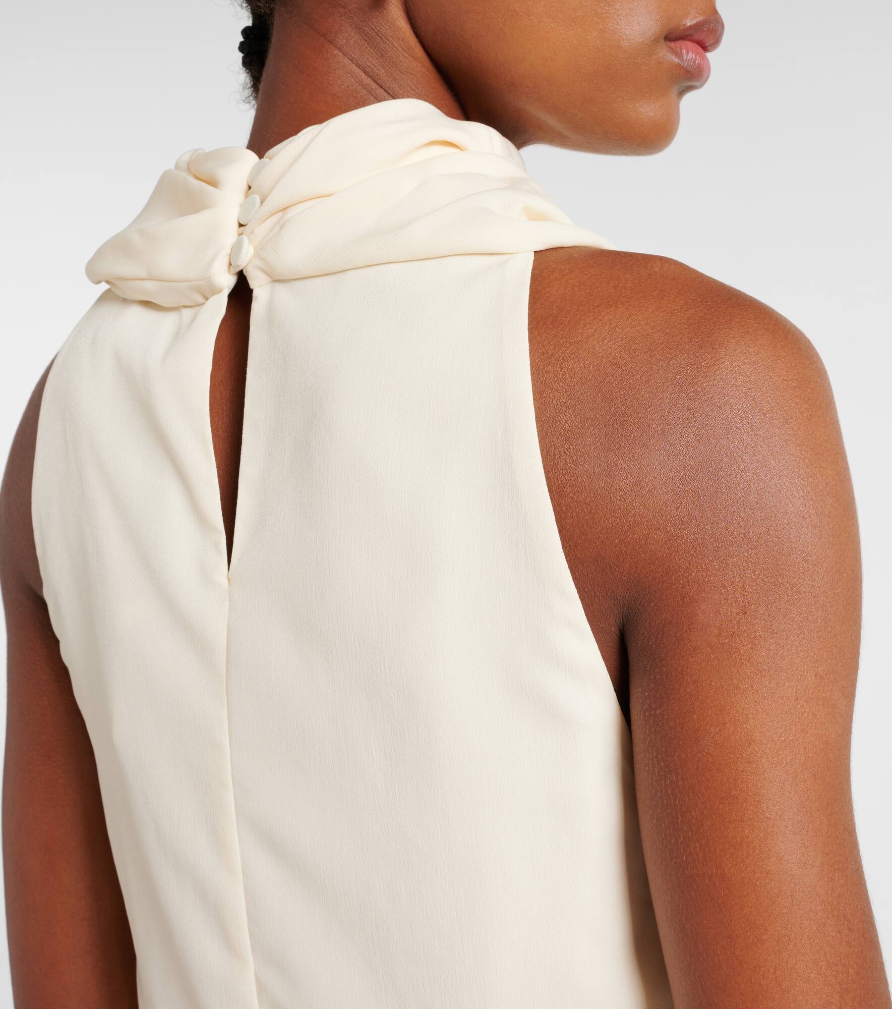 Sleary draped crêpe top - 5