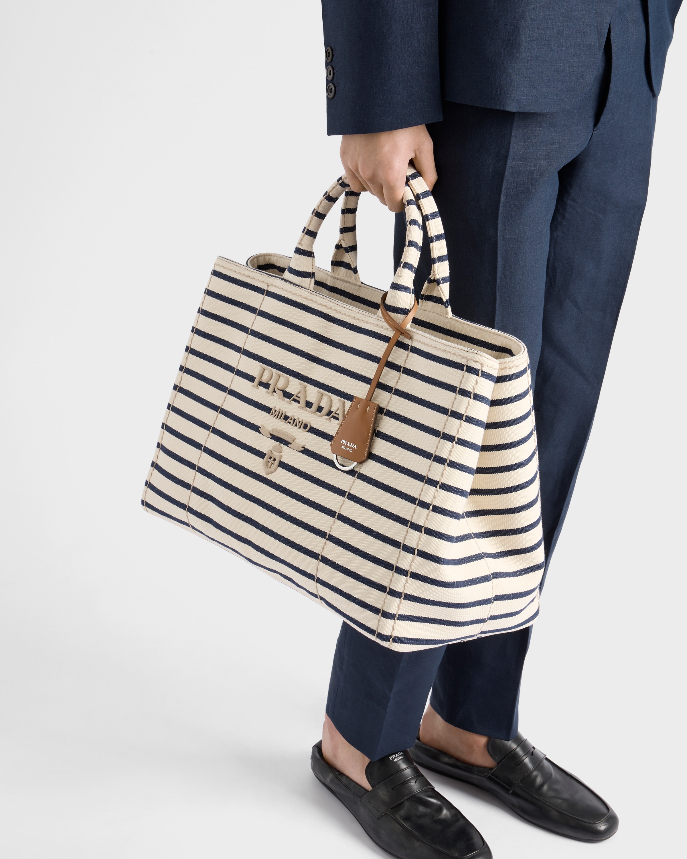 Striped canvas tote bag - 7