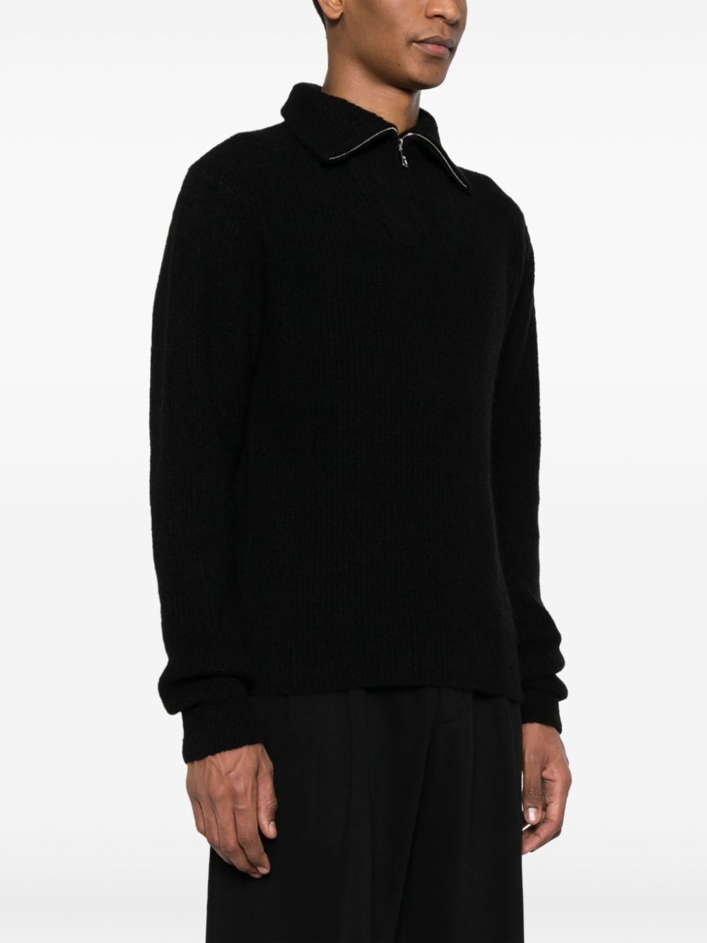 high-neck ribbed jumper - 3