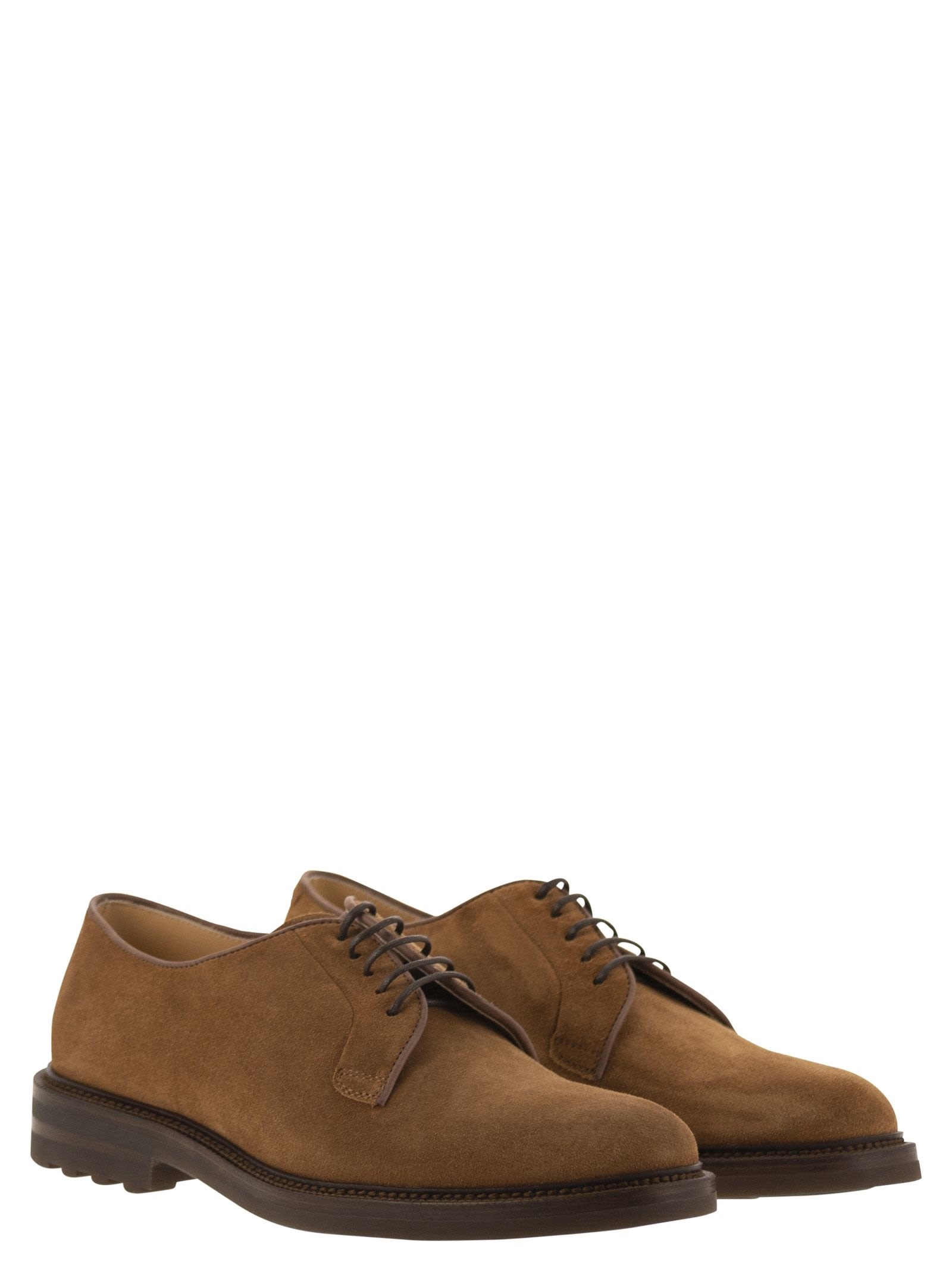 Brunello Cucinelli Men Suede Derby - 4