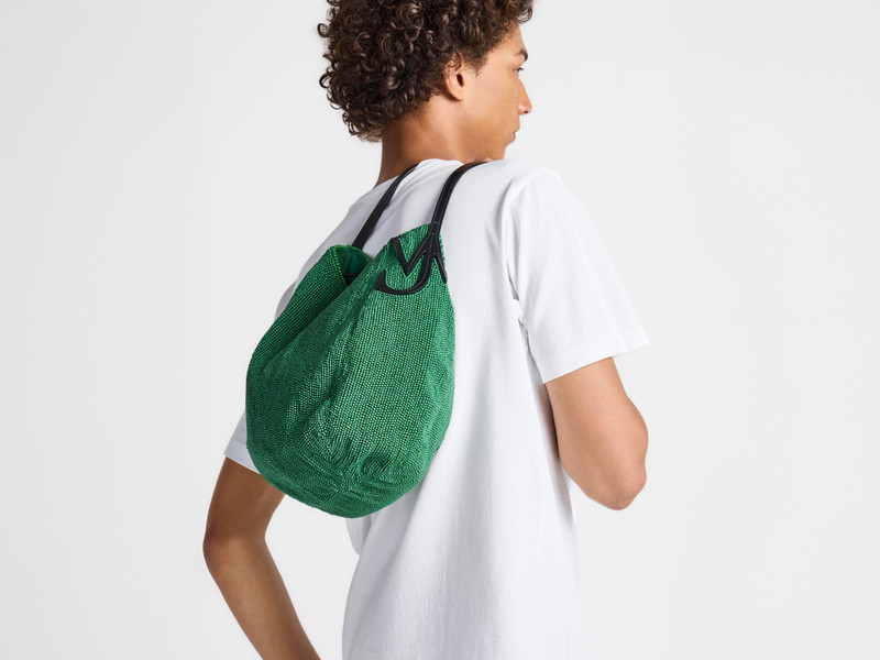 SMALL BEADED BULB BAG IN GREEN 11