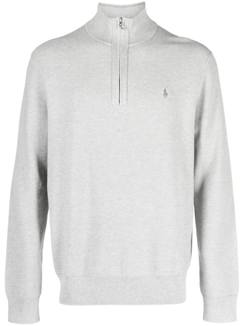 half-zip piqué jumper 1