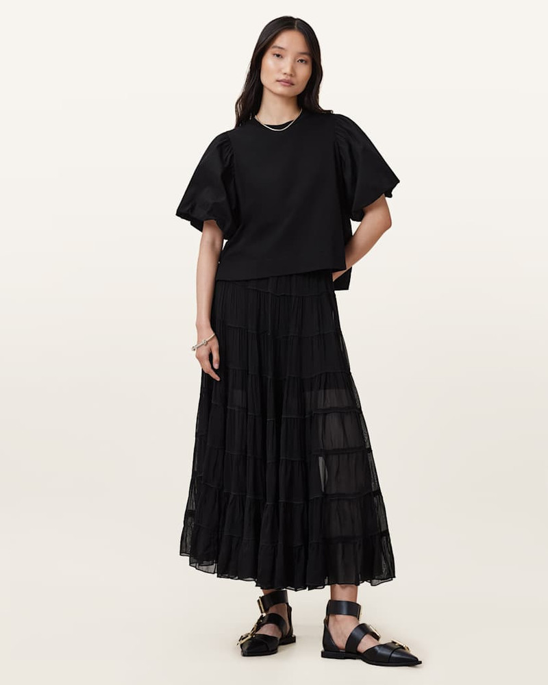 EVA TIERED MIDI SKIRT 1