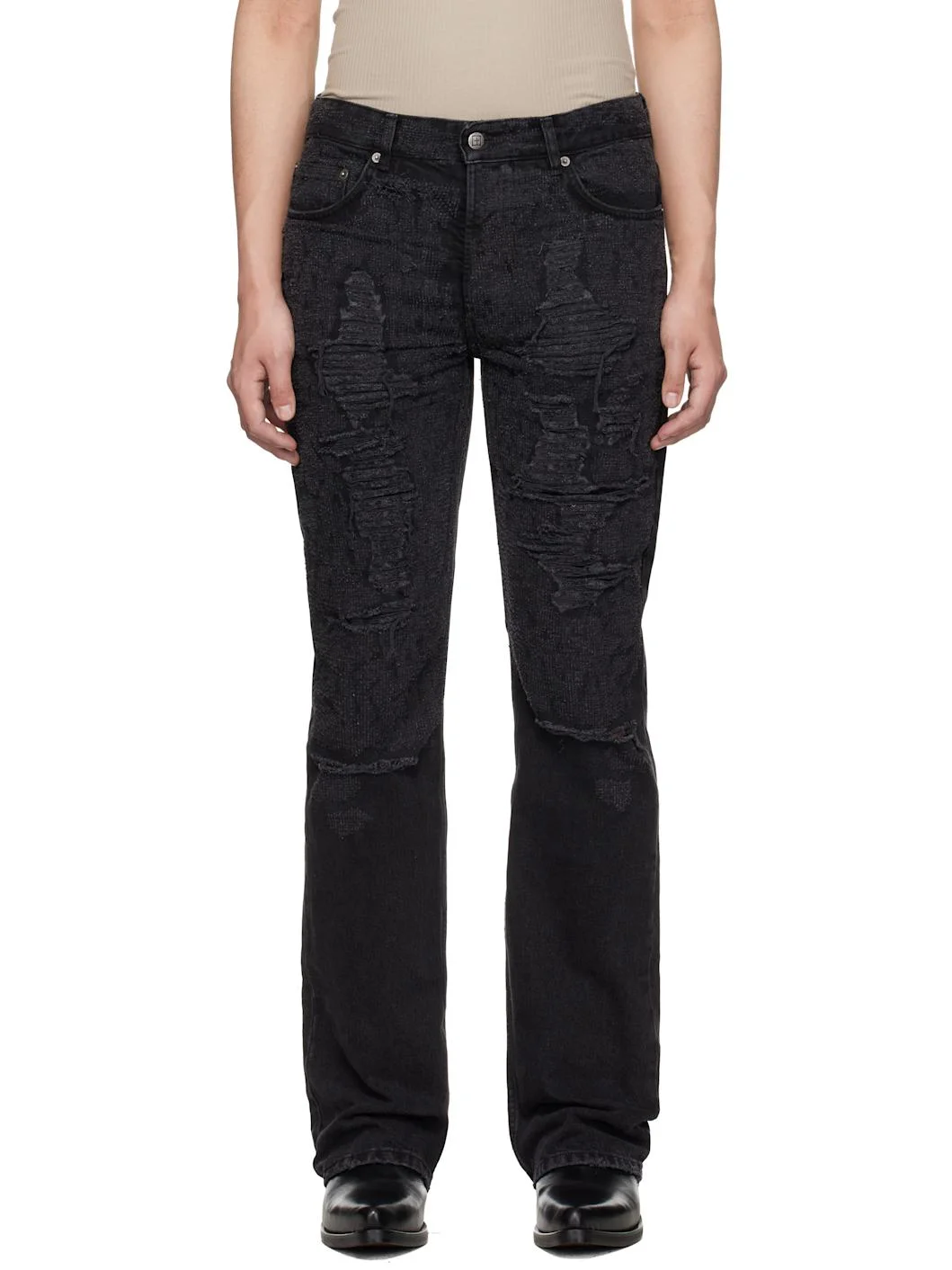 Black Bronko Asher Trashed Jeans - 1