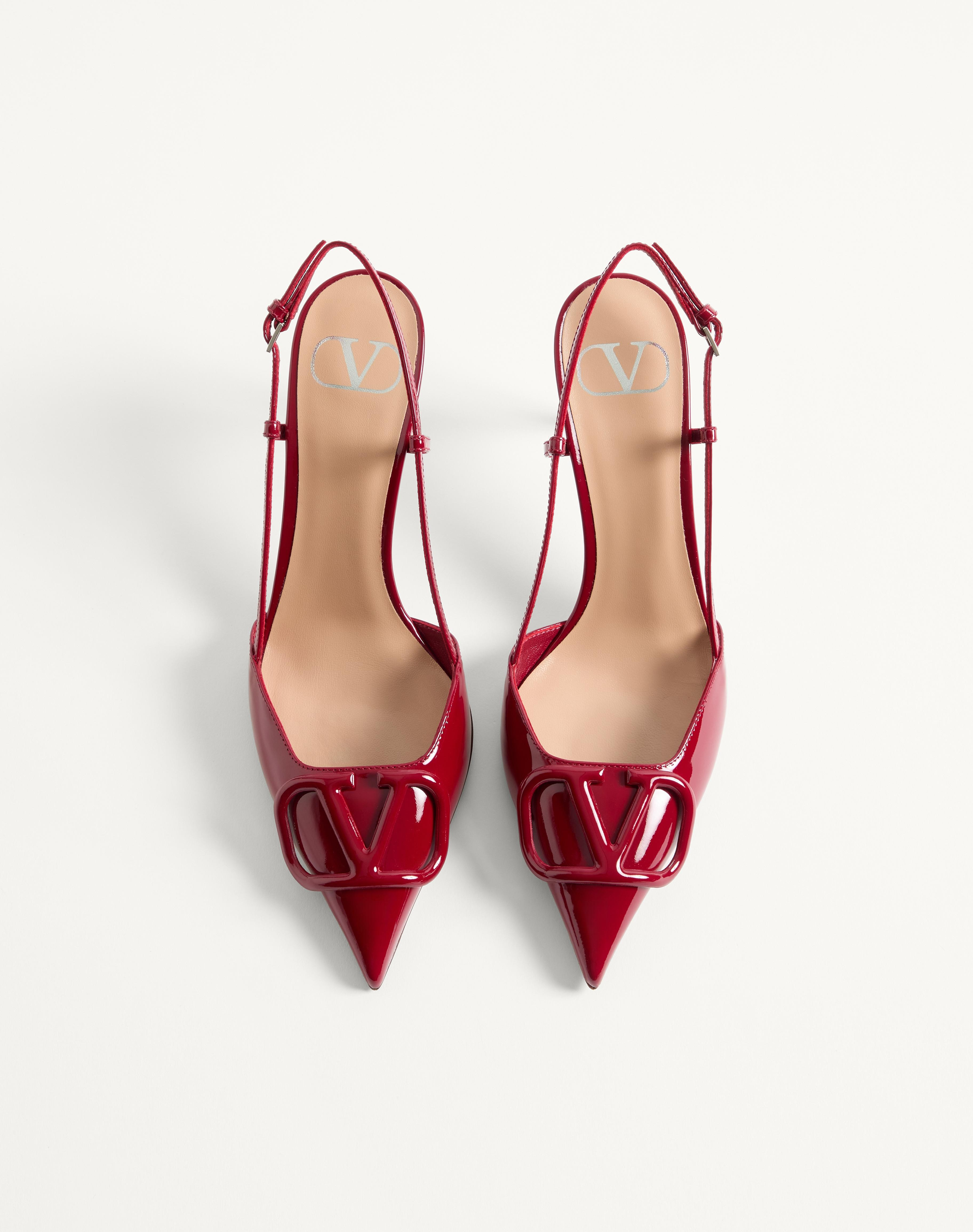 VLOGO SIGNATURE PATENT LEATHER SLINGBACK PUMP 80MM / 3.15 IN. - 3