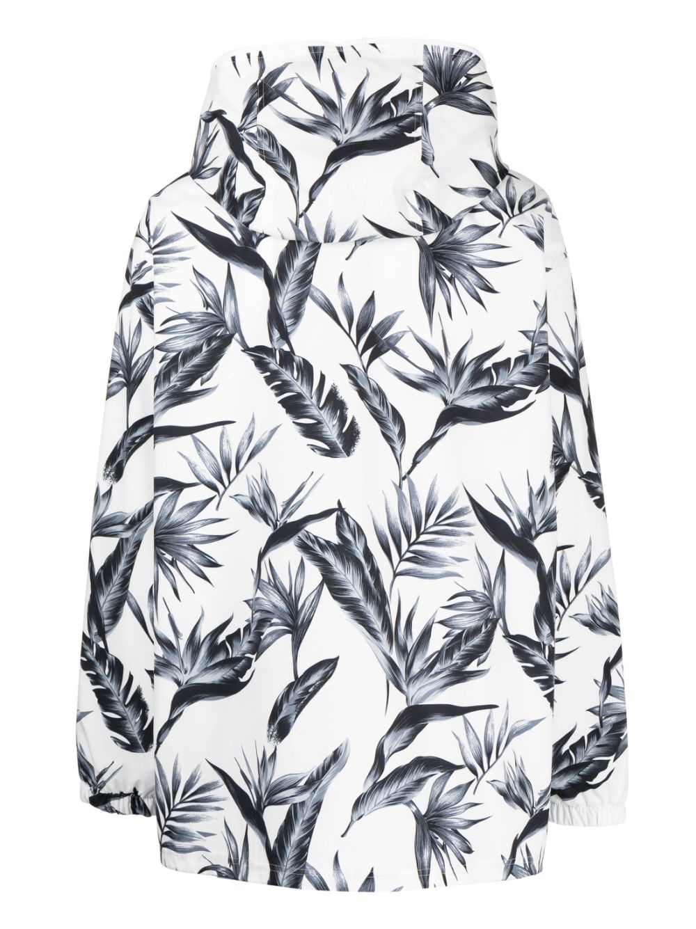 leaf-print hooded jacket - 2